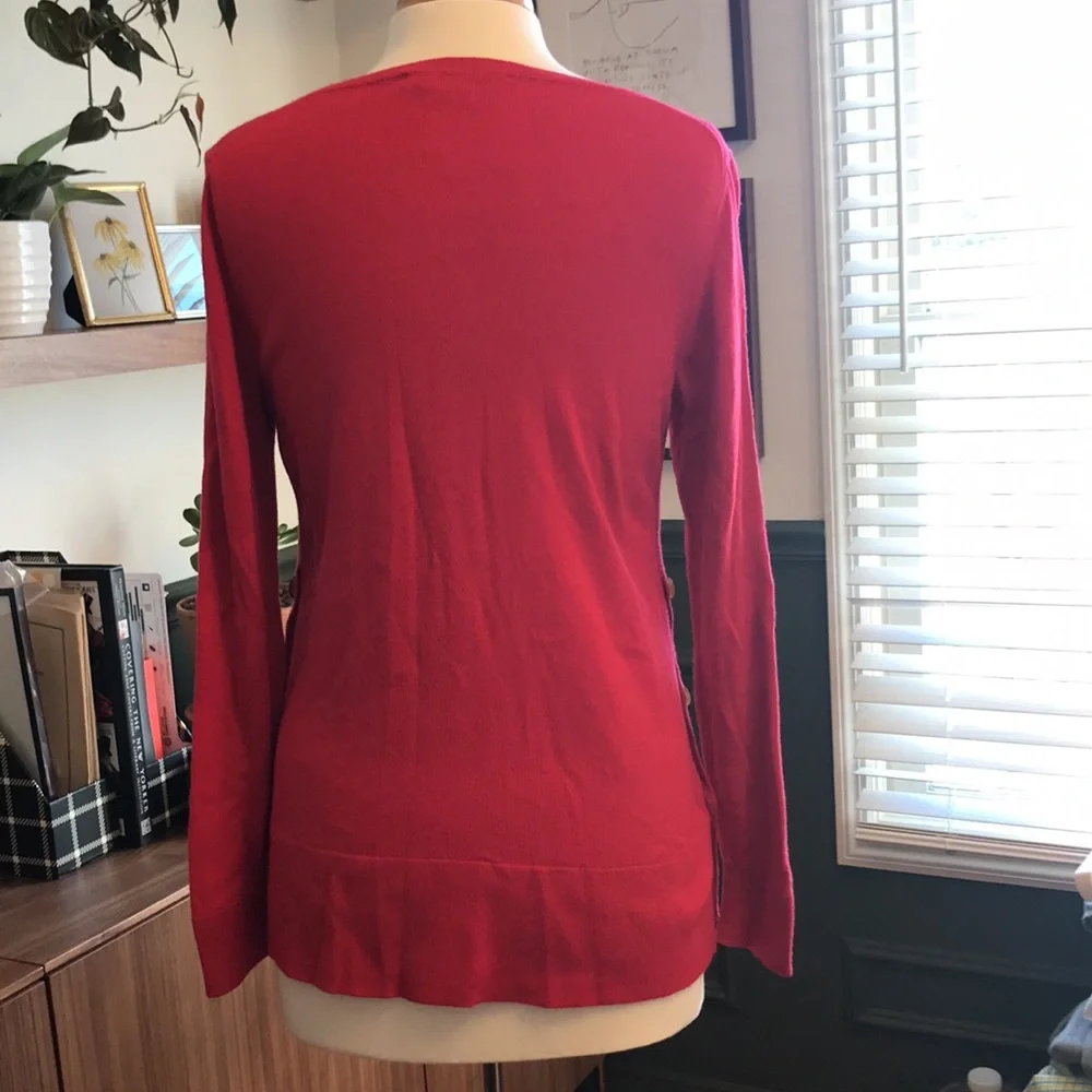Loft Red Sweater - Picture 6 of 7